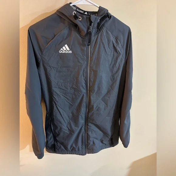 adidas Jackets Coats Womens Adidas Lightweight Gray Athletic